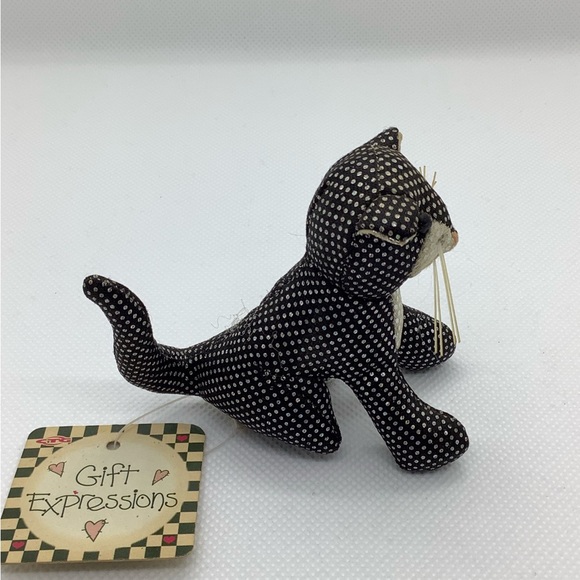 Gift Expessions Miniature Cat Metallic Polka Dot Stuffed Animal - Picture 3 of 6